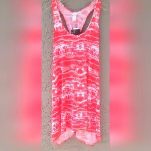 Wearabouts tie dye red white beach dress cover up resortwear size XL